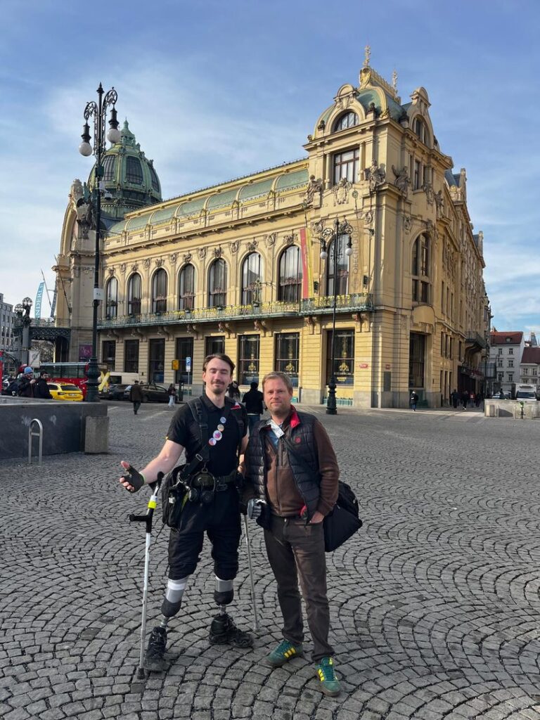 Martin Rota a Hubert Trýska na náměstí Republiky v Praze